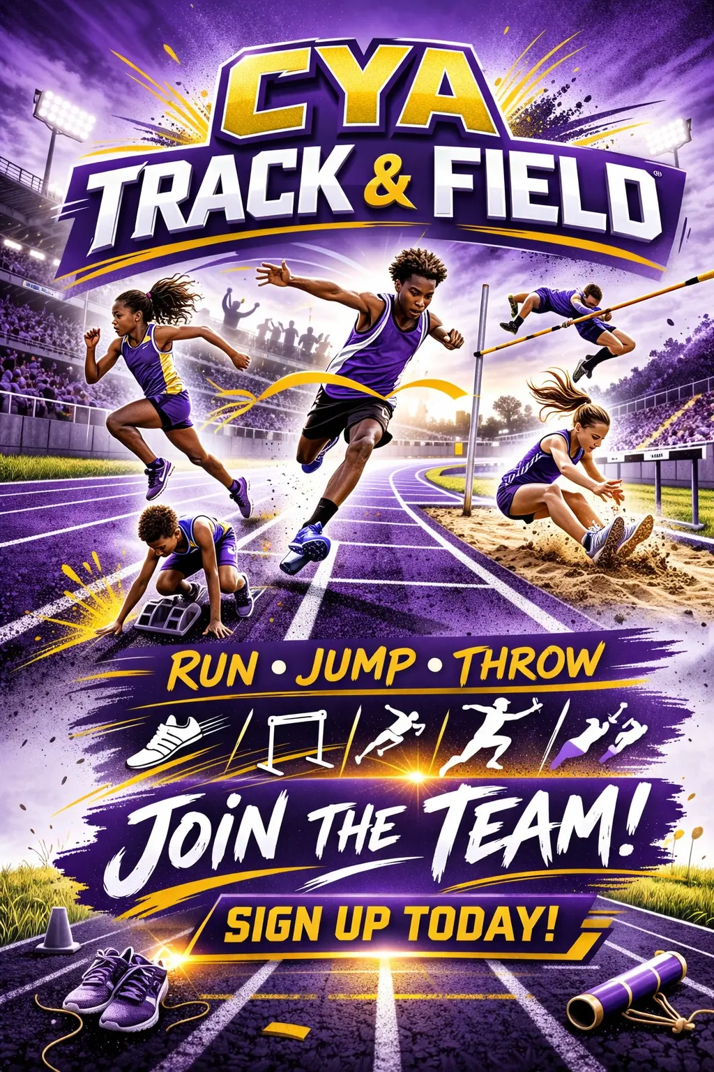 CYA Track and Field program flyer